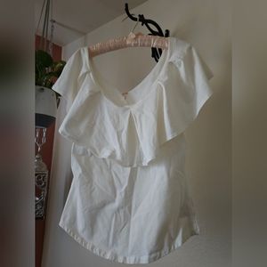 Free People Women's Cream T-Shirt NWOT Size L